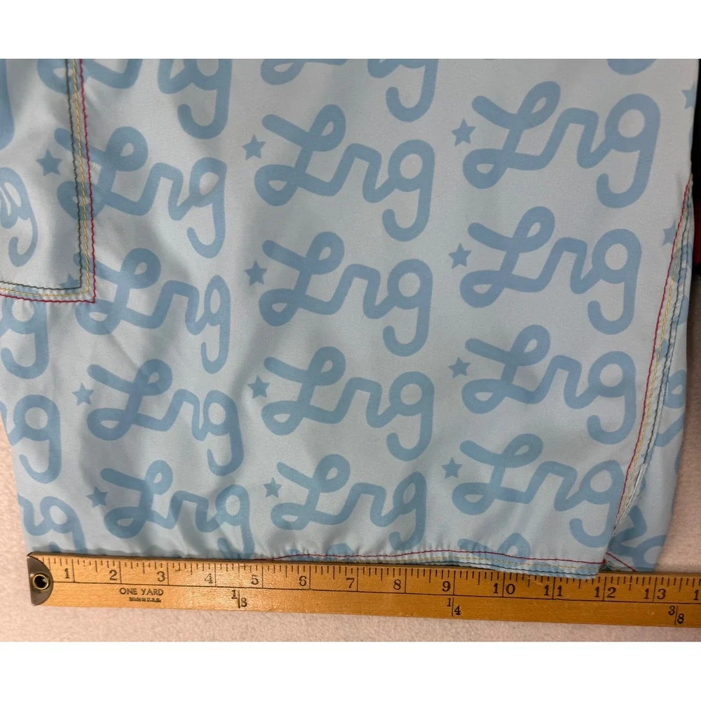 LRG Board Shorts Mens 38 Multicolor Colorblock Logo Print Streetwear Swim Trunks